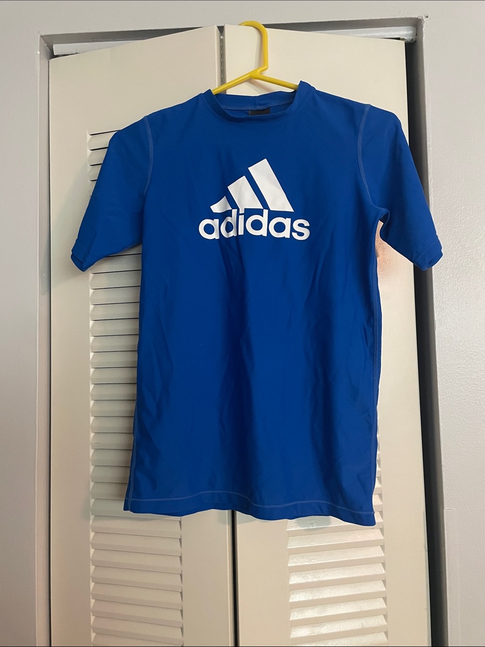 Boys Adidas royal blue swim/sun shirt size large